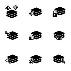 set simple icons on a theme layer work vector image