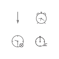 time linear icons set simple outline vector image