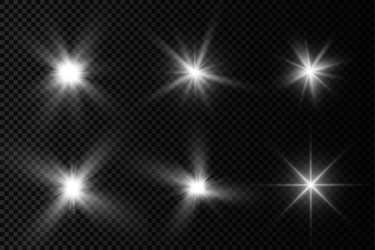 White glowing light burst sun rays star Royalty Free Vector