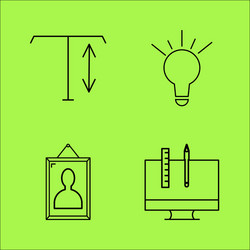 design elements simple linear outline icon set vector image