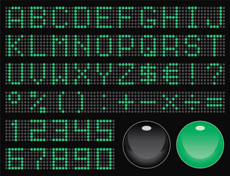 Dot Matrix Display Font - Alphabet vector image
