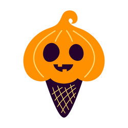 Happy halloween with ice cream vector