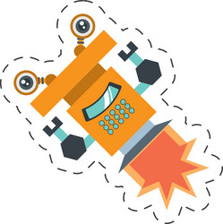 robot operator technology artificial cutting line vector image