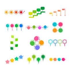 set of infographic simple design stroke line vector image