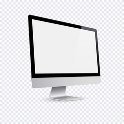 Modern computer display isolated on transparent vector