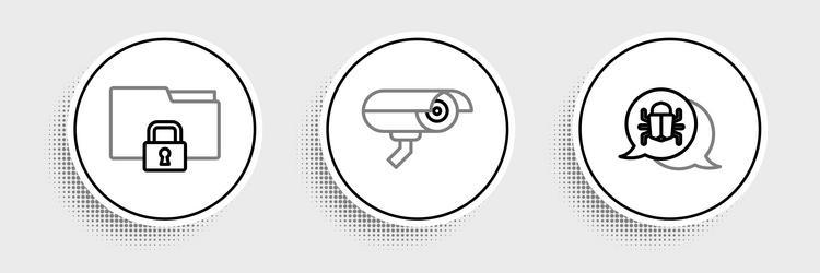 set line system bug folder and lock security vector image