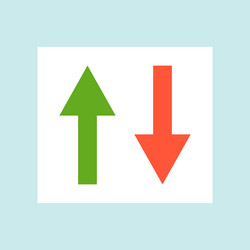 Up and down arrow change sub player flat design vector