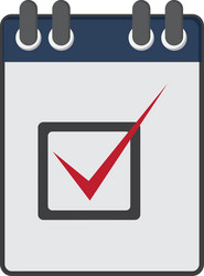 wired notebook with check list icon vector image