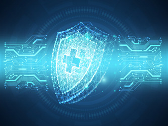 abstract cyber security shield circuit futuristic vector image