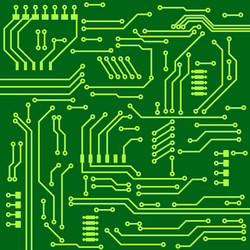 computer chip green technical element vector image