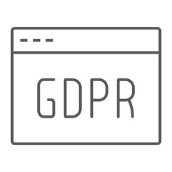 gdpr site thin line icon webpage and website vector image