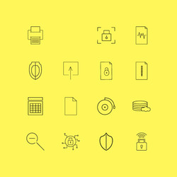 internet of things linear icon set simple outline vector image
