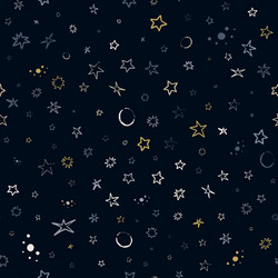 space seamless pattern with planets comets vector image