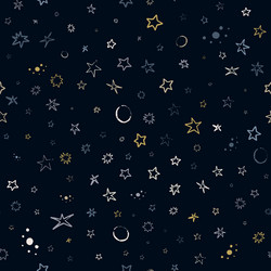 space seamless pattern with planets comets vector