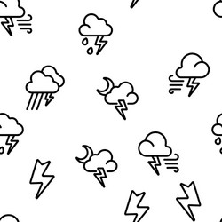 Thunder and lightning seamless pattern vector