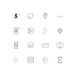 web and text simple linear icons set outlined vector image