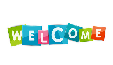 welcome word with each letter on separate square vector image