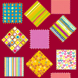 background with set of colored patterns vector