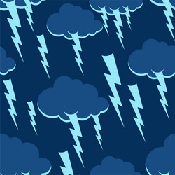 cloud and lightning pattern seamless thunderstorm vector