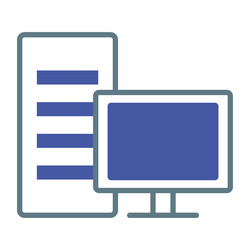 data server and computer icon vector image