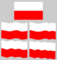 flat and waving flag of poland vector