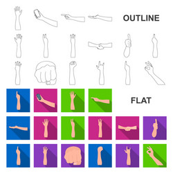 gestures and their meaning flat icons in set vector image