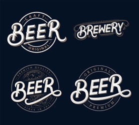 Handwritten Beer & Brewery Logos Vector Image