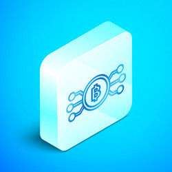isometric line cryptocurrency bitcoin in circle vector image