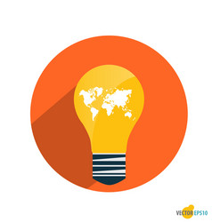 Light bulb with world map vector