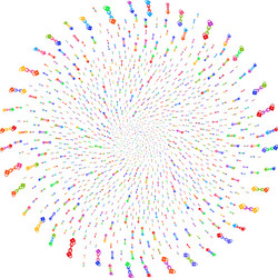 lock blockchain centrifugal round cluster vector image