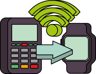 mobile payments dataphone smartwatch with nfc vector image