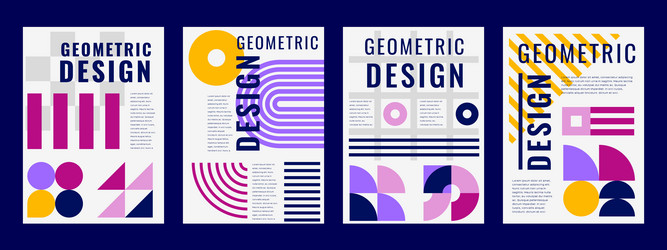 modern posters with abstract geometric patterns vector image