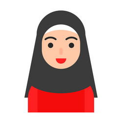 Muslim avatar people flat icon vector