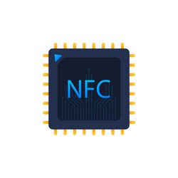 nfc processor icon chip near field vector