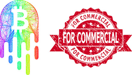 scratched for commercial seal and spectrum net vector image