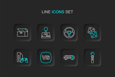 set line vr controller game or joystick vs vector image
