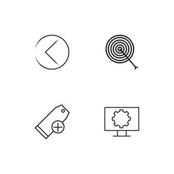time linear icons set simple outline vector image