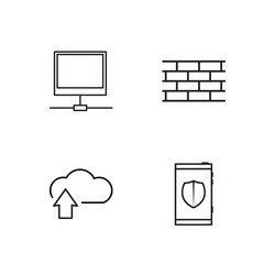 web simple outlined icons set vector image