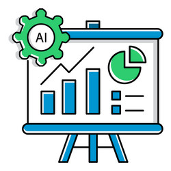 bar and line ai automation chart icon design vector image