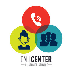 call center and technical support vector image