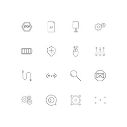 devices linear thin icons set outlined simple vector image