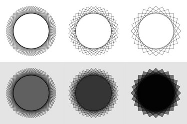 editable stroke fractal circles pattern collection vector image
