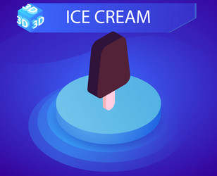ice cream isometric design icon web 3d colorful vector image