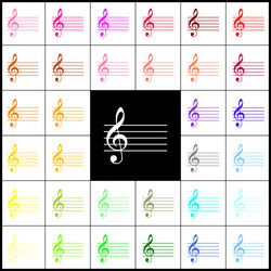 music violin clef sign g-clef felt-pen vector