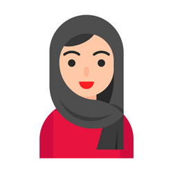 Muslim avatar people flat icon vector