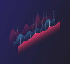 Red and blue charts vector