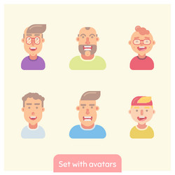 set wit flat avatars vector