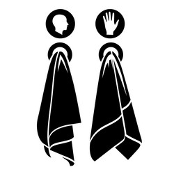 Two separate towels for hands and the head vector