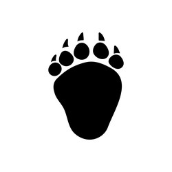 Bear Footprints - Black Silhouette Vector Image