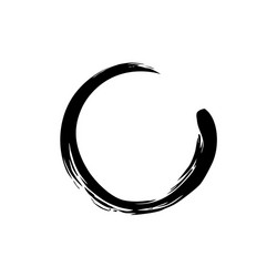black zen circle watercolor logo sign icon Vector Image